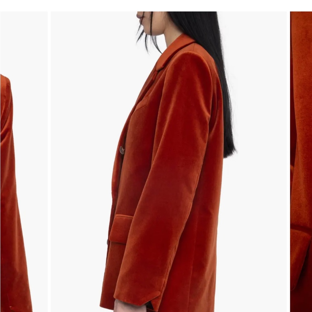 Zadig & Voltaire Burnt Orange Velvet Blazer - Picture 4 of 6